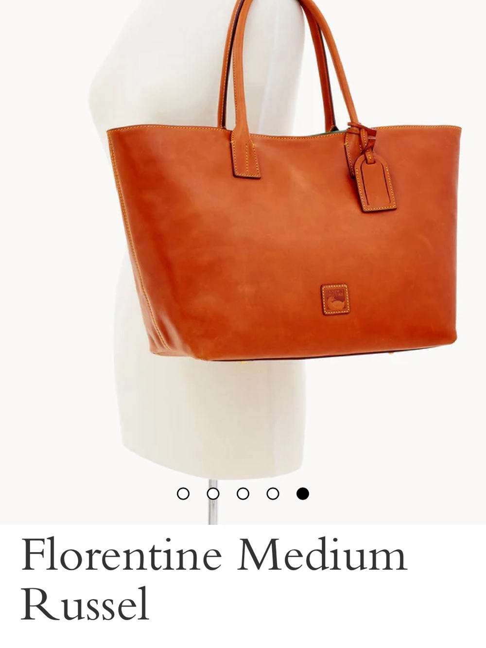 Dooney & Bourke Cognac Leather Tote - Picture 4 of 8